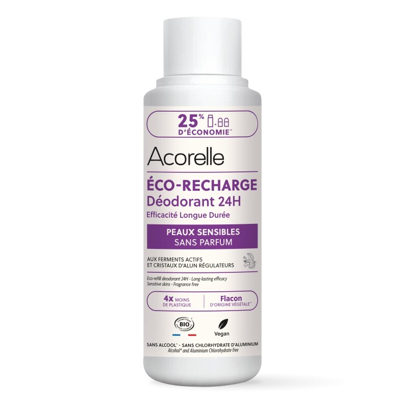 64156 Éco-recharge Déodorant Roll-On 24h Peaux Sensibles 100 ml - Acorelle